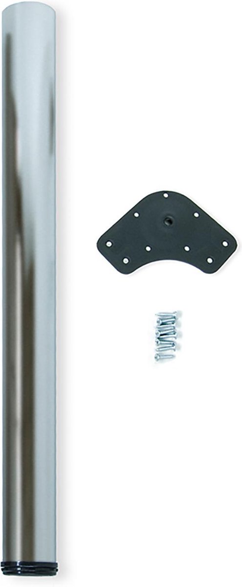 Emuca Tafelpoot, D. 60 mm, verstelbaar 870-890 mm, Staal, Satijnglans nikkel