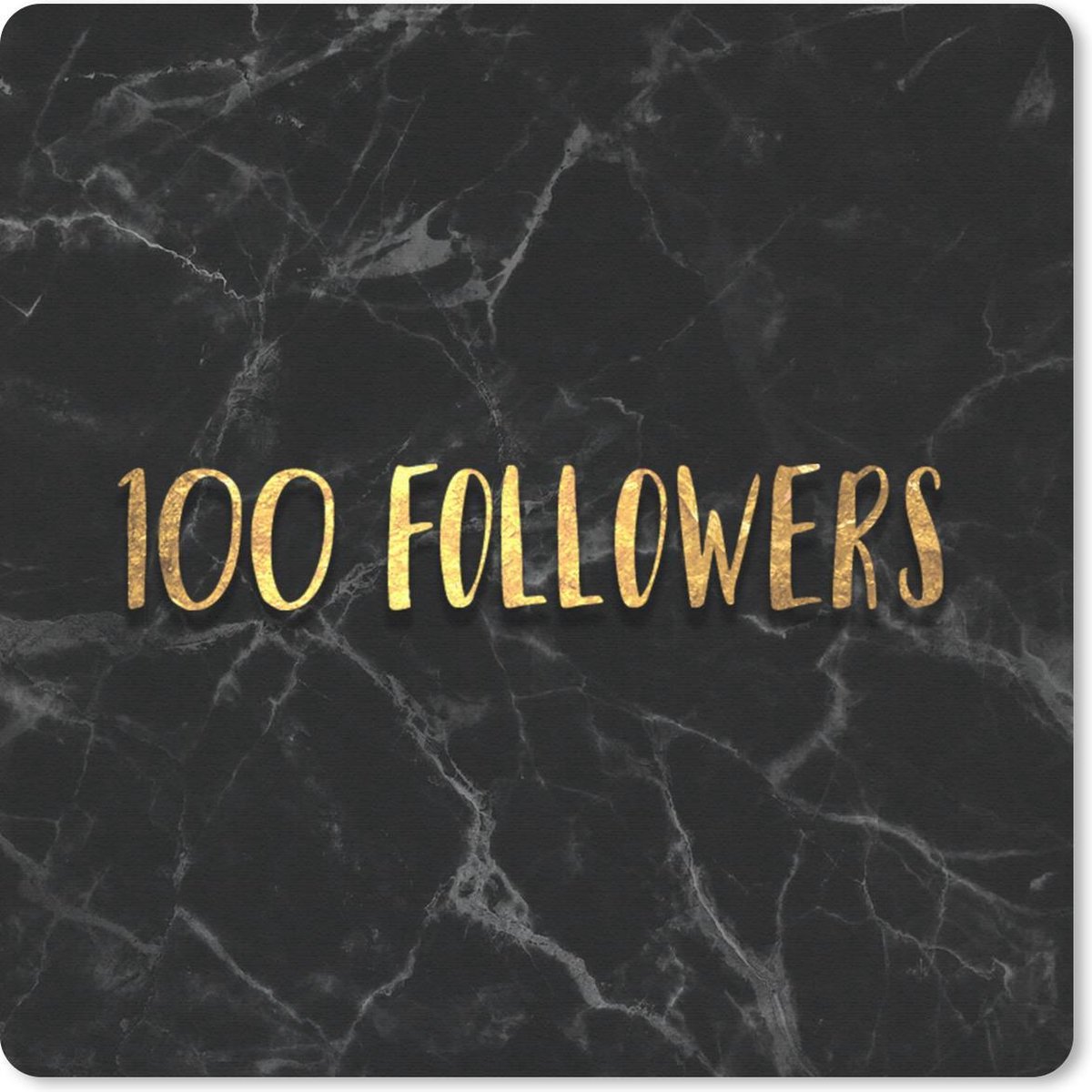 Muismat 20x20 cm - Mousepad Social Media - Instagram - Goud - Marmer print - Muismatten