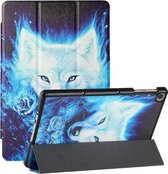 Voor Huawei MatePad T 10s Zijdetextuur Gekleurd Tekenpatroon Horizontale Flip Magnetische PU Lederen Case met Drie-opvouwbare Houder (Rose the Wolf)