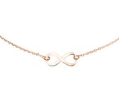 YO&NO - Ketting - Zilver rose verguld - Anker - Infinity - 1,4mm - 45cm - Sieraden vrouw - Zilver 925