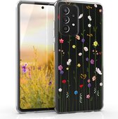 kwmobile telefoonhoesje voor Samsung Galaxy A52 / A52 5G / A52s 5G - Hoesje voor smartphone in meerkleurig / transparant - Wilde Bloemen Stengels design