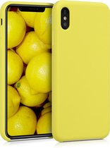 kwmobile telefoonhoesje voor Apple iPhone XS Max - Hoesje met siliconen coating - Smartphone case in pastelgeel