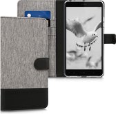 kwmobile telefoonhoesje voor Xiaomi Mi Max 2 - Hoesje met pasjeshouder in grijs / zwart - Case met portemonnee