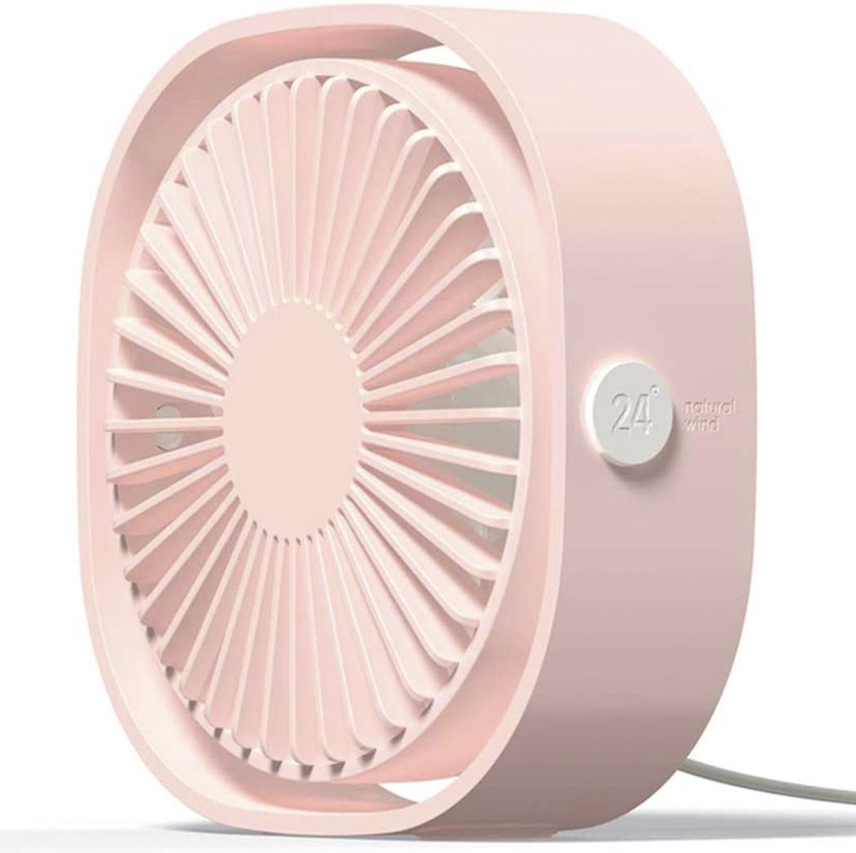 iMoshion USB Tafelventilator - USB Ventilator - Mini Ventilator - Compact - 3 Windstanden - Roze