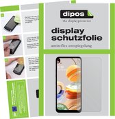 dipos I 2x Beschermfolie mat compatibel met LG Q61 Folie screen-protector (expres kleiner dan het glas omdat het gebogen is)