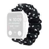 Dots haarring stoffen horlogebandje voor Apple Watch Series 6 & SE & 5 & 4 40 mm / 3 & 2 & 1 38 mm (zwart)