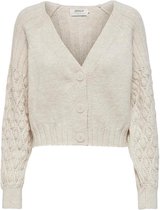 Only Vest Onlfreeze L/s V-neck Cardigan Knt 15236201 Birch/w Melange Dames Maat - L