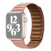 Voor Apple Watch Series 6 & SE & 5 & 4 40 mm / 3 & 2 & 1 38 mm lederen vervangende band horlogeband (roze roze)