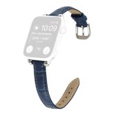 Bamboe Joint met Kralen Lederen Vervangende Band Horlogeband Voor Apple Watch Series 6 & SE & 5 & 4 40mm/3 & 2 & 1 38mm (Blauw)