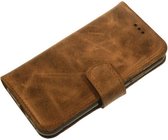 Made-NL vier pasjes (Samsung Galaxy S21) book case Vintage Bruin Kras Leer schijfmagneet