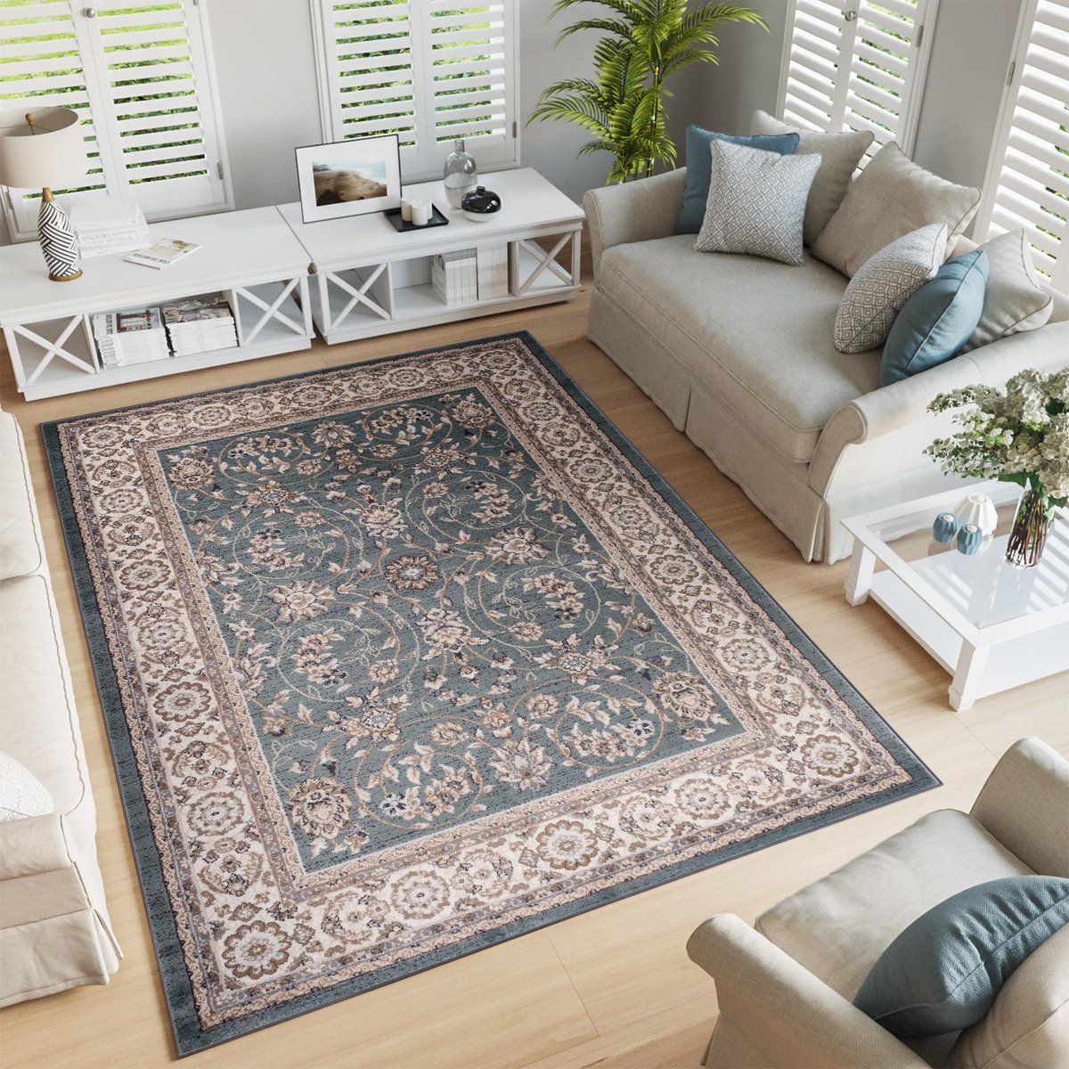 Tapiso Colorado Vloerkleed Grijs Modern Gebloemd Tapijt, foto 4