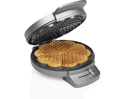Princess 132380 Wafelijzer – 5 hartjeswafels per sessie - 1200W - Regelbare thermostaat – 5 standen - Anti aanbaklaag - Zilver - Gaufrier