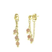 Lulu Jewels - Stalen goldplated oorbellen met roze aventurijn