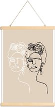 JUNIQE - Posterhanger Frida Double Beige -40x60 /Ivoor