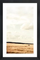 JUNIQE - Poster met houten lijst Meadow Walks -13x18 /Bruin & Grijs