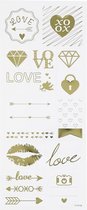 stickers Love goud 10 x 24 cm 14-delig