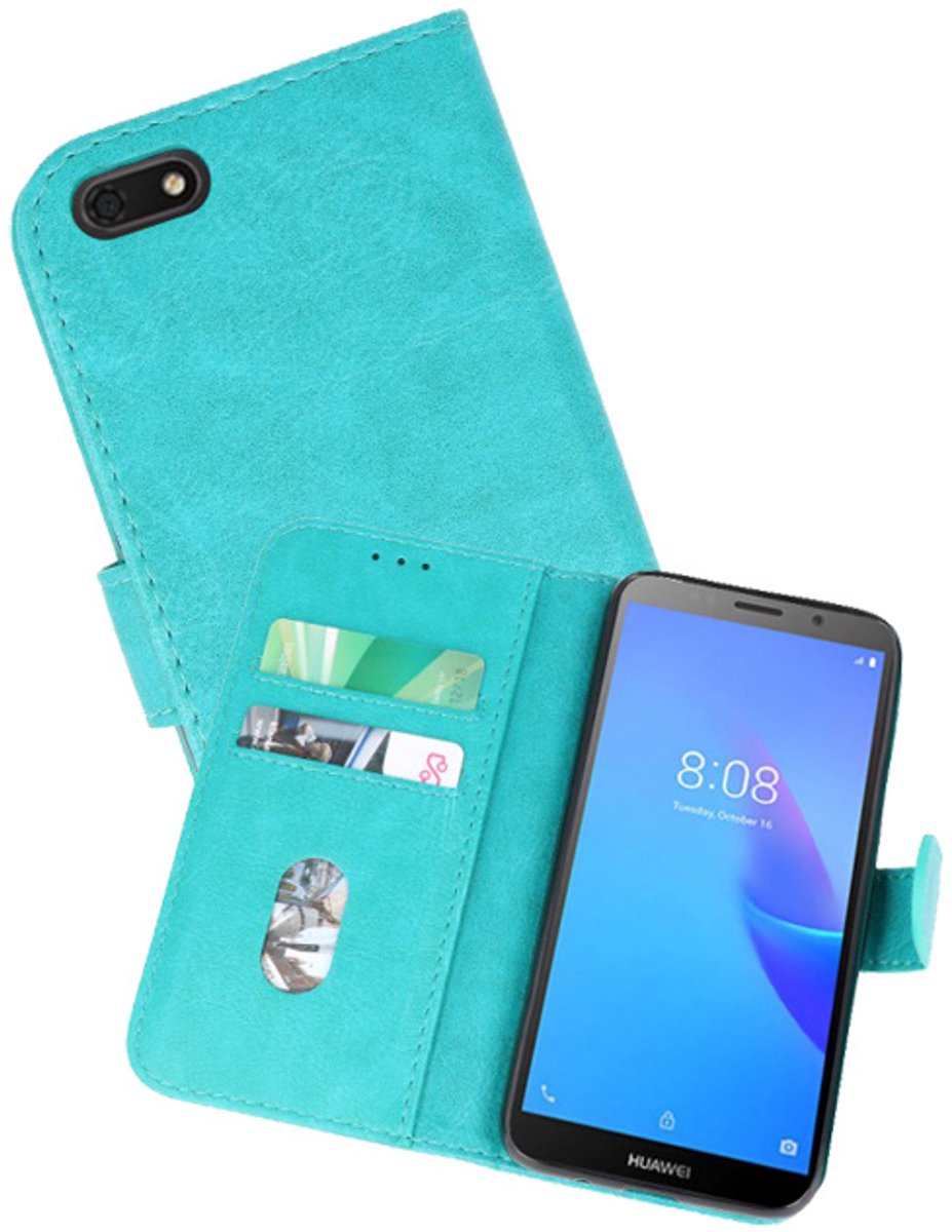 Hoesje Geschikt voor de Huawei Y5 Lite 2018 - Kaarthouder Book Case Telefoonhoesje - Groen