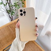 Straight Edge Gradient Hand-feel Paint Shockproof TPU Case voor iPhone 12 Pro Max (lichtgeel)