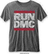 Run DMC - DMC Logo Heren T-shirt - S - Grijs