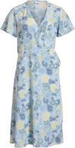Vila Jurk Vilovie S/s Wrap Midi Dress/su - Fa 14061651 Faded Denim/aquarel Dames Maat - 36