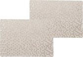 2x stuks stevige luxe Tafel placemats Stones taupe 30 x 43 cm - Met anti slip laag en Pu coating toplaag