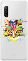 Mobiel Case Sony Xperia 10 III GSM Hoesje Doorzichtig Cat Color