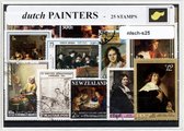 Dutch painters – Luxe postzegel pakket (A6 formaat) : collectie van 25 verschillende postzegels van Nederlandse schilders en schilderijen – kan als ansichtkaart in een A6 envelop -