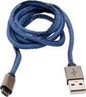 Kopp verloopkabel demin van USB naar micro USB (1mtr)