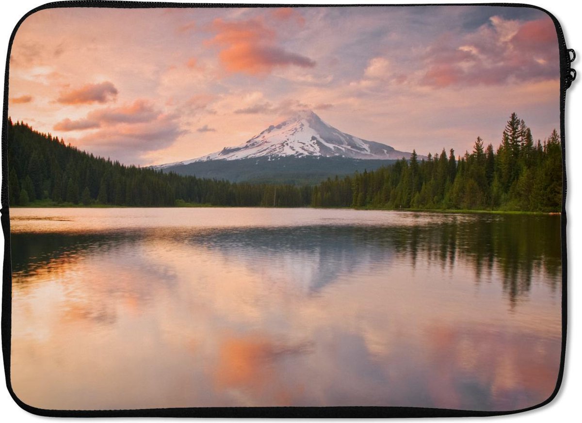 Laptophoes 13 inch 34x24 cm - Oregon - Macbook & Laptop sleeve Meer in bos - Laptop hoes met foto