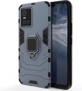 Voor vivo S10 / S10 Pro pc + TPU schokbestendige beschermhoes met magnetische ringhouder (marineblauw)