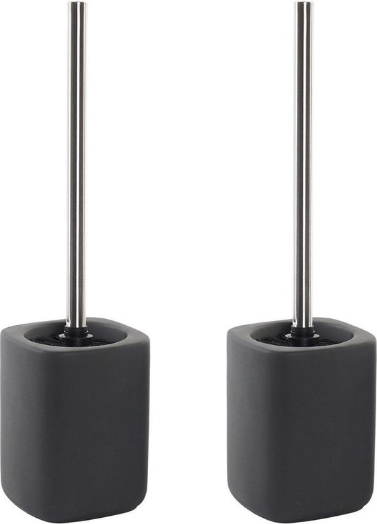 BlackSatino Toiletborstel Set, Zwart - De Bever Schoonmaak Groothandel