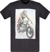 DEELUXE T-shirt met motorprint RINGO Charcoal