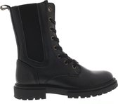 Vingino Siena Veterboots - Laarzen Met Veters - Meisjes - Zwart - Maat 38