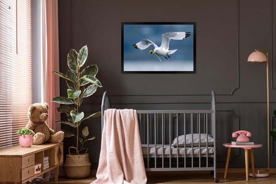 Cadre photo avec affiche - Mouette - Pissenlit - Vogel - 90x60 cm - Cadre pour affiche
