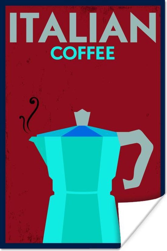 Poster Italië - Vintage - Koffie - Quotes - Italian coffee - 20x30 cm