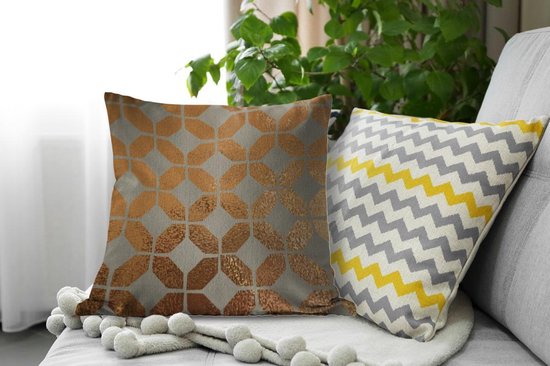 Coussins - Motifs - Or - Luxe - Grijs - 50x50 cm