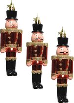 3x Kerstboomhangers notenkrakers poppetjes/soldaten 9 cm kerstversiering - Kerstversiering/boomversiering