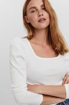 Vero Moda T-shirt Vmnatasha Ls Puff Square Neck Top N 10255383 Bright Whtie Dames Maat - S