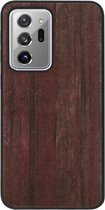 ADEL Siliconen Back Cover Softcase Hoesje Geschikt voor Samsung Galaxy Note 20 Ultra - Hout Design Bruin