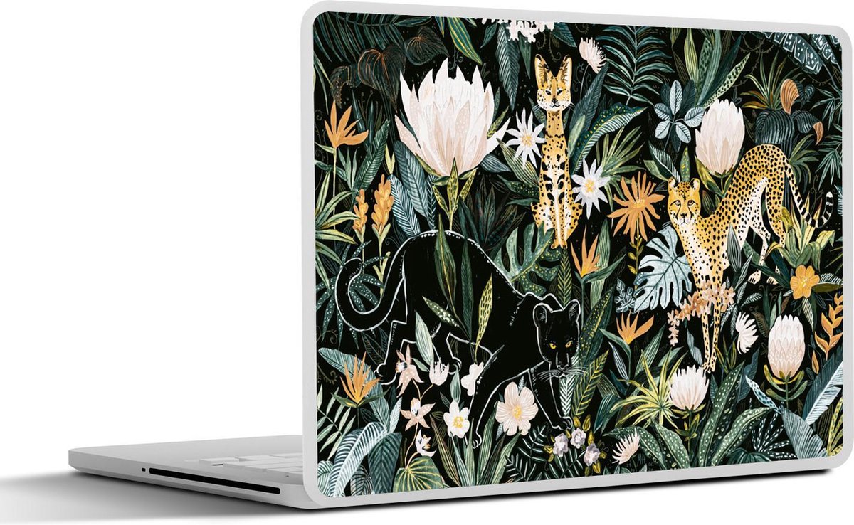 Laptop sticker - 12.3 inch - Jungle - Dieren - Planten - 30x22cm - Laptopstickers - Laptop skin - Cover
