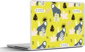 Laptop sticker - 11.6 inch - Aap - Blad - Geel - 30x21cm - Laptopstickers - Laptop skin - Cover