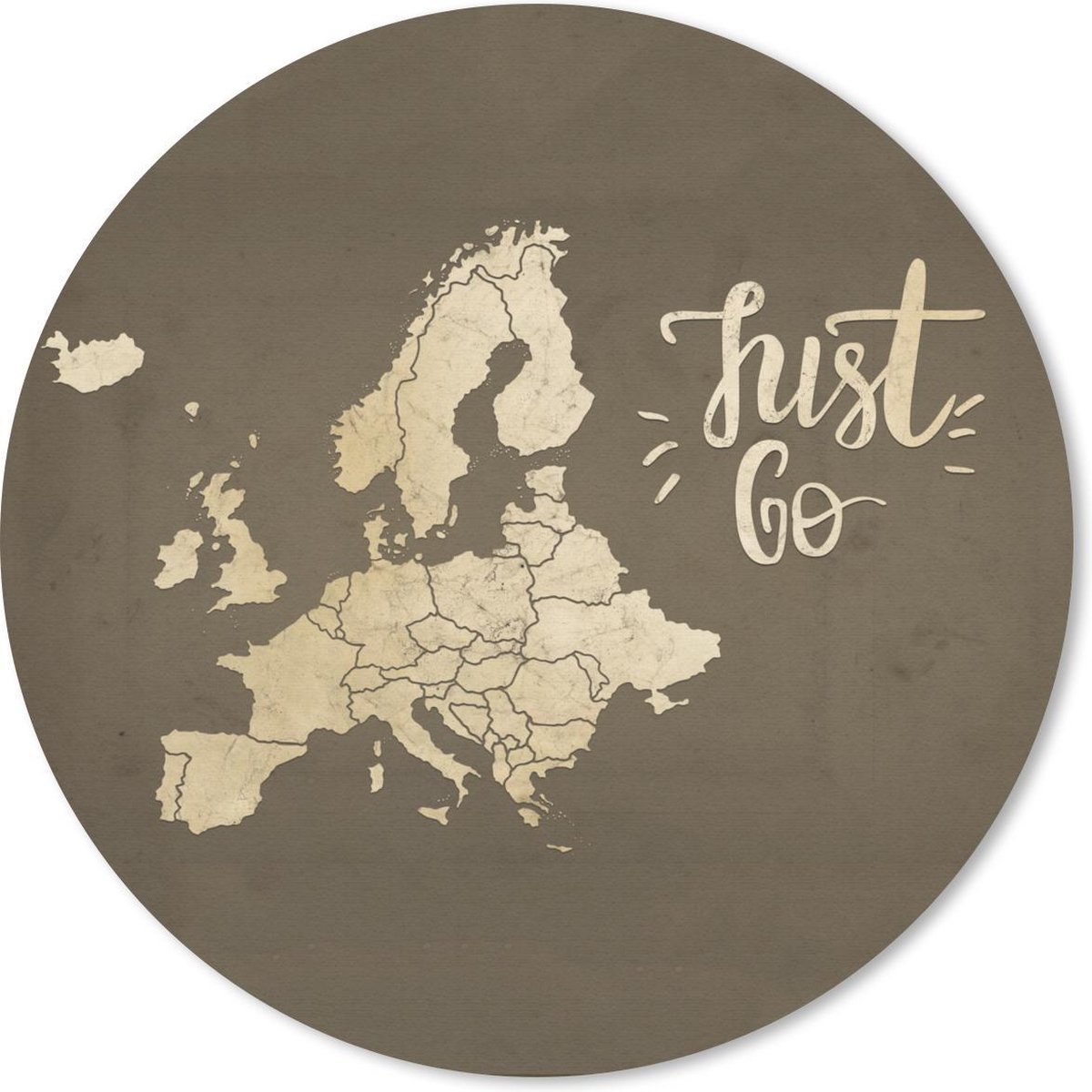 Muismat rond 30x30 cm - Mousepad Kaarten - Europa - Vintage - Quotes - Ronde muismatten