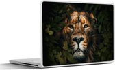 Laptop sticker - 12.3 inch - Jungle - Leeuw - Dieren - Bladeren - 30x22cm - Laptopstickers - Laptop skin - Cover