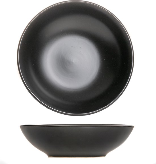 Service à vaisselle 18 pièces porcelaine Cosmos noir PETITE COLLECTION