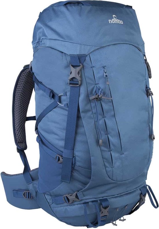 NOMAD® Topaz 40 L Backpack - Performance Fit - titanium - Gratis Regenhoes - Blauw