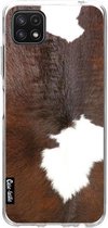 Casetastic Samsung Galaxy A22 (2021) 5G Hoesje - Softcover Hoesje met Design - Roan Cow Print