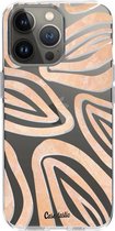 Casetastic Apple iPhone 13 Pro Hoesje - Softcover Hoesje met Design - Leaves Coral Print
