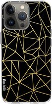 Casetastic Apple iPhone 13 Pro Hoesje - Softcover Hoesje met Design - Abstraction Outline Gold Print