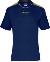 Masita | Sportshirt Heren & Dames Korte Mouw - Sevilla - Lichtgewicht Elastisch Voetbalshirt - NAVY/YELLOW - 128