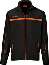 Masita | Trainingsjack Dames & Heren Kind - Trainingskleding Voetbal - Comfortabel & Duurzaam 100% polyester - BLACK/ORANGE - 128
